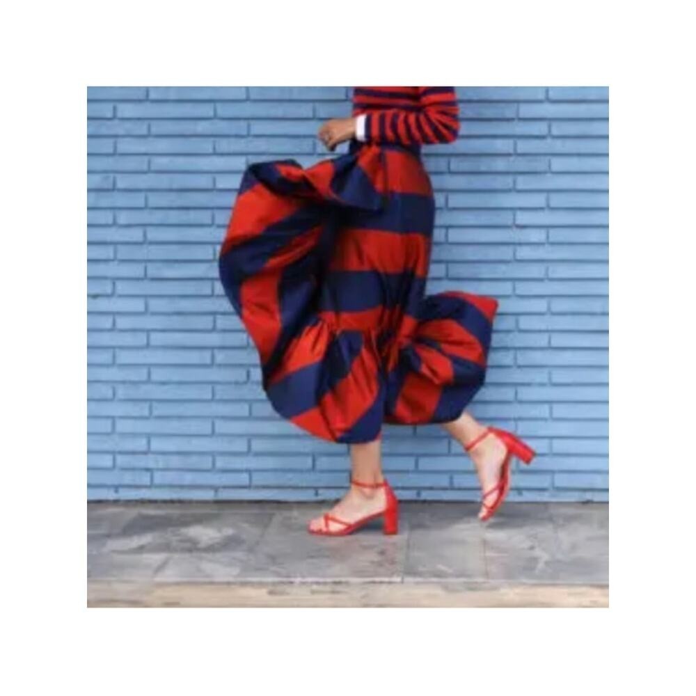 J.Crew Rugby Stripe ruffle faux wrap style skirt 4 - Picture 5 of 14